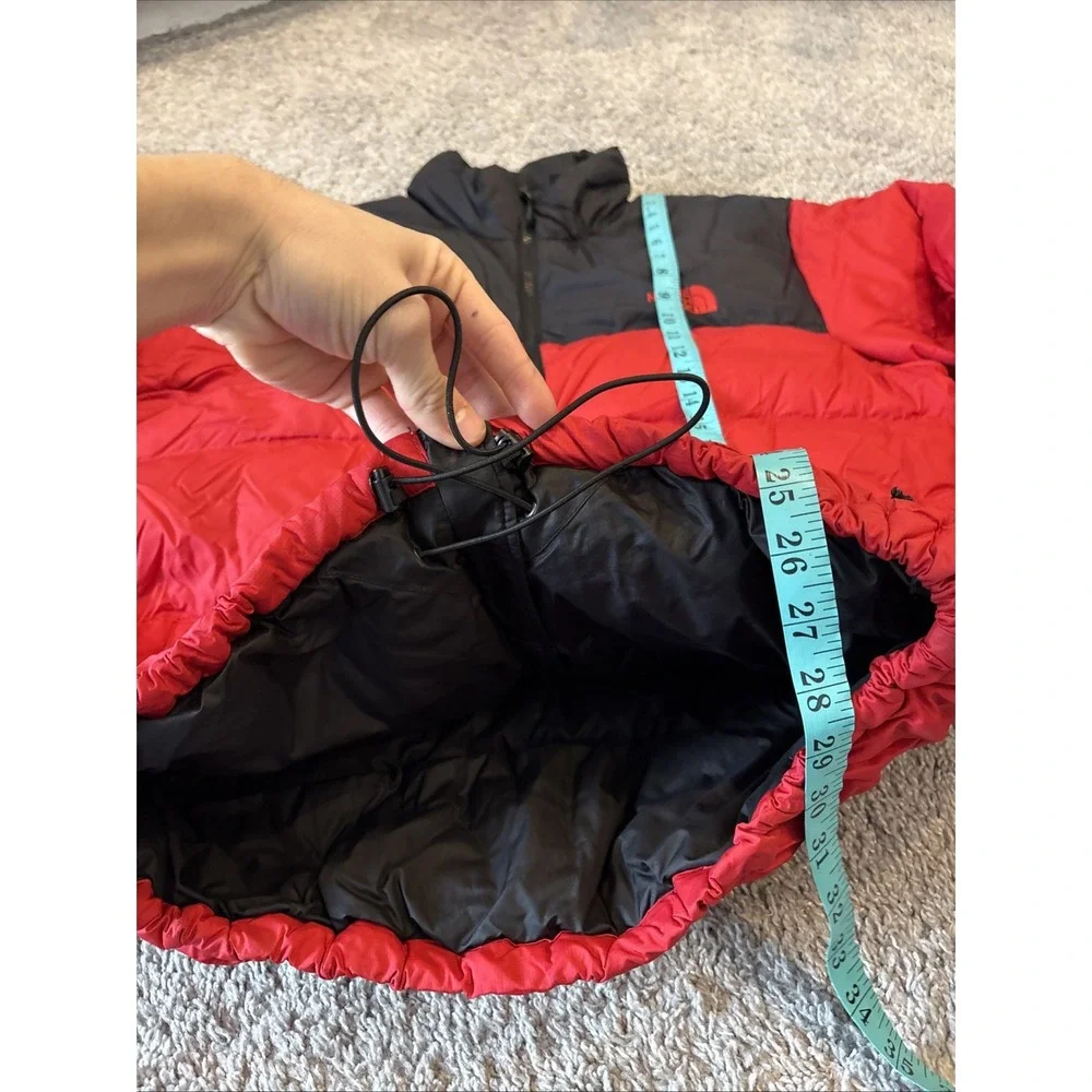 Men's The North Face Red Black Puffer Jacket 700 Fill Down Nupste Coat Large L